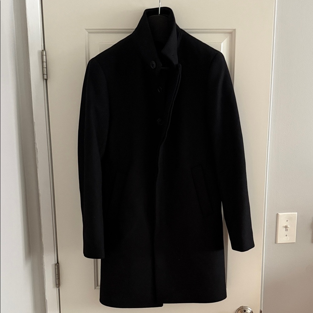 Club Monaco Wool Funnel Neck Top Coat Trench, Size 36
